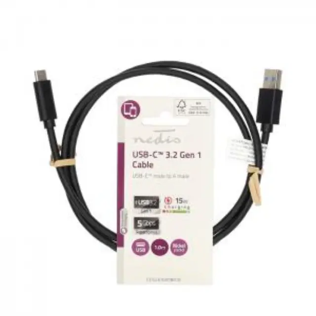 Καλώδιο USB 3.2 Gen 1x1 USB A αρσ.- USB Type-C αρσ., 1.00m. 3