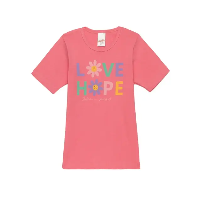 Minerva Παιδικό Φανελάκι Κορίτσι Love Hope, Χρώμα Pink Rose