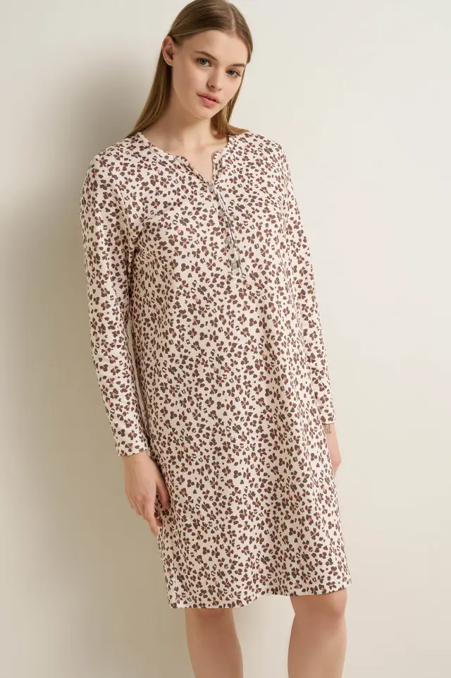 Vamp Νυχτικό Βαμβακερό Με Πατιλέτα Animal Print 3