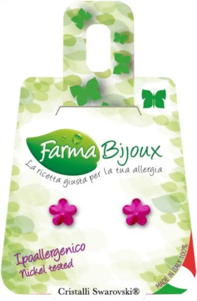 Farma Bijoux Υποαλλεργικά Σκουλαρίκια Λουλούδια Απαλό Ροζ 6mm (BE210C14)