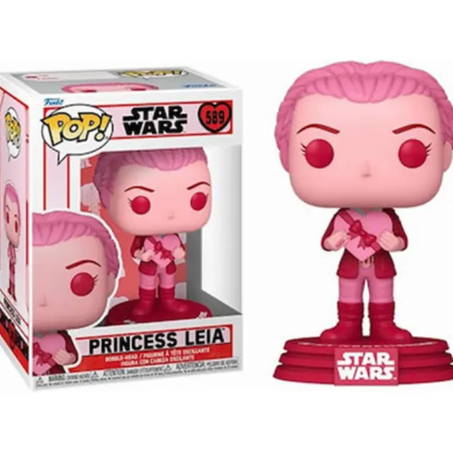 Funko Pop! Disney Star Wars: Valentines S3 - Princess Leia #589 Bobble-Head Vinyl Figure