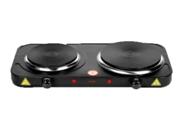 Hoomei HM-S2500 Επιτραπέζια Εστία Εμαγιέ Διπλή Μαύρη