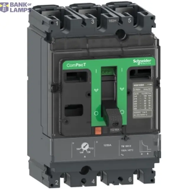 Circuit breaker Compact NSX160B 3P 100A 25kA TMD 415VAC