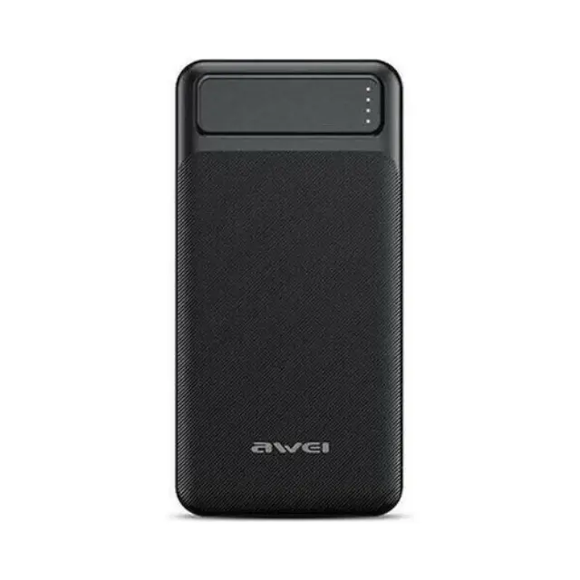 Awei P6K Power Bank 20000mAh με 2 Θύρες USB-A Μαύρο