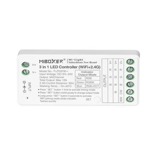 145-71415 ΑΣΥΡΜΑΤΟ RF Wifi CONTROLLER RGB-RGBW 12A DC 12V/144W 24V/288W EUROLAMP
