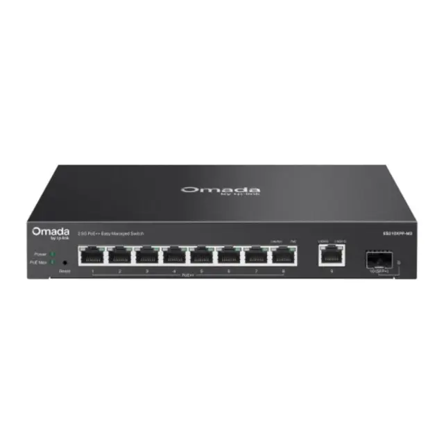TP-Link Omada 8-Port 2.5G + 2-Port 10G Easy Managed Switch with 8-Port PoE++ (ES210XPP-M2) (TPES210XPP-M2)