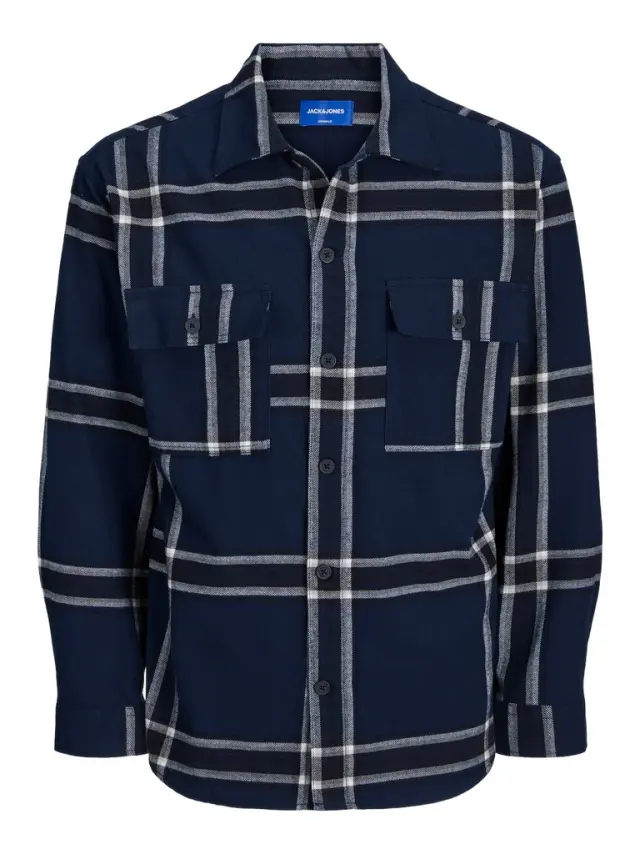 JORBLAFRI CHECK OVERSHIRT LS BF navy blazer