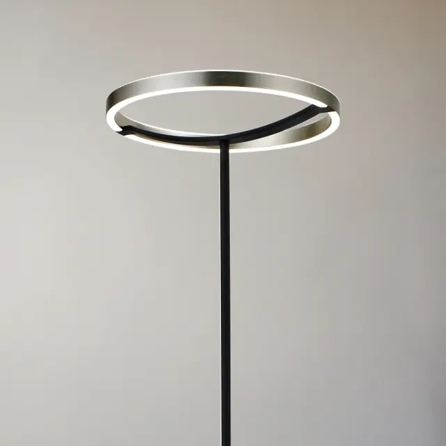 POWERTECH LED φωτιστικό δαπέδου HLL-0204, 42W, 4000K, Φ38x157cm, ασημί/μαύρο 2