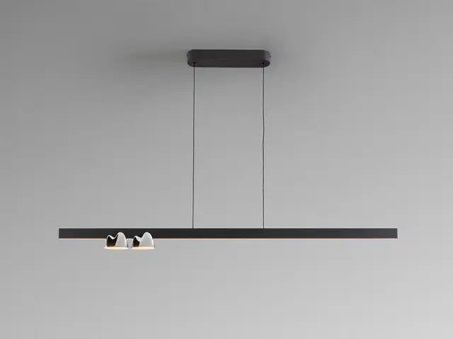 Κρεμαστό Φωτιστικό LED Μαύρο Χρώμιο Nuria 3L 30W 3000K
