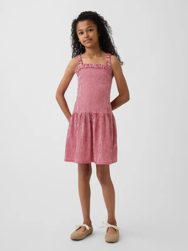 Παιδικό Φόρεμα με Χαμηλωμένη Μέση Red gingham