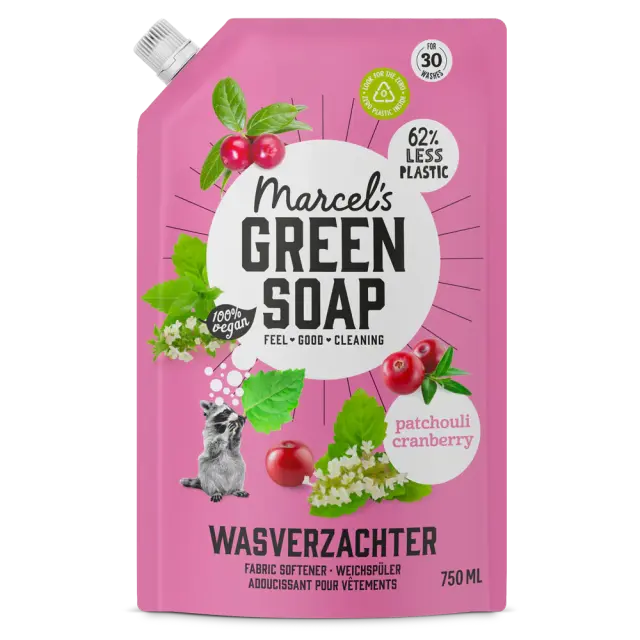 Marcel's Green Soap Μαλακτικό Ρούχων με αρωμα Πατσουλί & Κράνμπερι Ανταλλακτικό (750 ml)