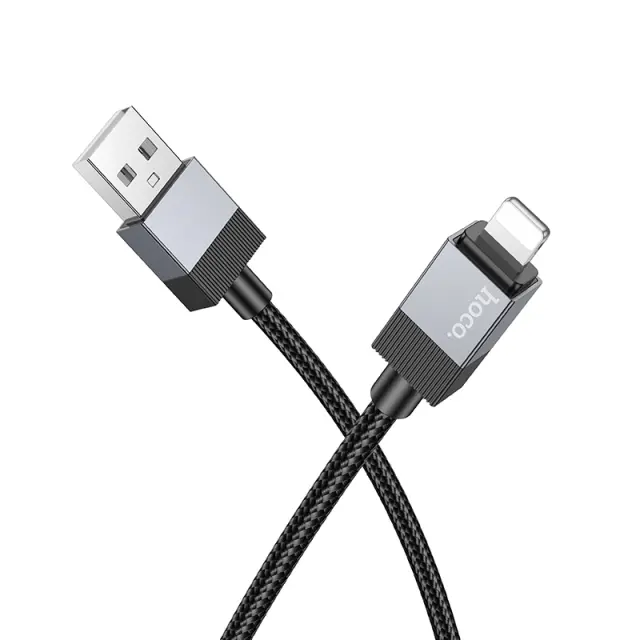 Καλώδιο Hoco X110 Honorific USB-A σε Lightning 2.4A Braided Μαύρο 1m 3