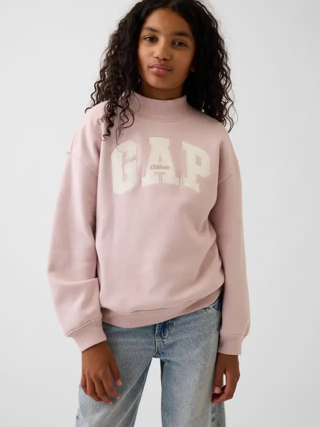 Παιδικό Φούτερ VintageSoft Oversized Γραμμής Mockneck με Λογότυπο Primitive pink