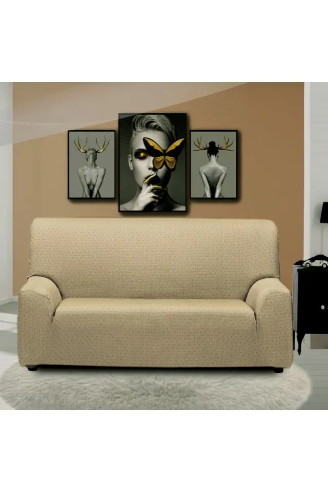 Sb home Ελαστικό Κάλυμμα Διθέσιου 130-180 Sabrina Cream