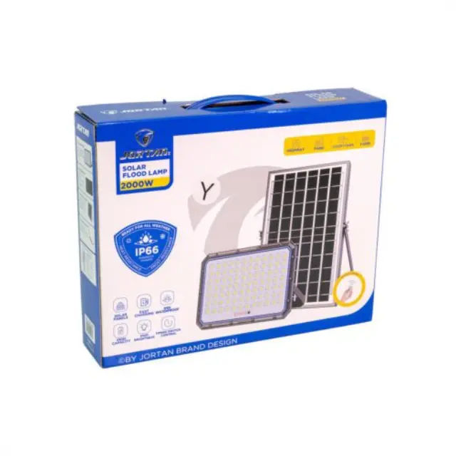 Jortan Στεγανός Ηλιακός Προβολέας LED 2000W Ψυχρό Λευκό 6500K με Τηλεχειριστήριο IP66 000.230.17562 3