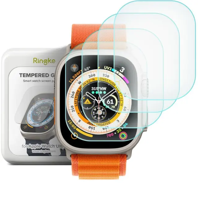 Ringke ID Glass Apple Watch Ultra 1 / 2 / 3 / 4 49mm Clear [4 PACK]