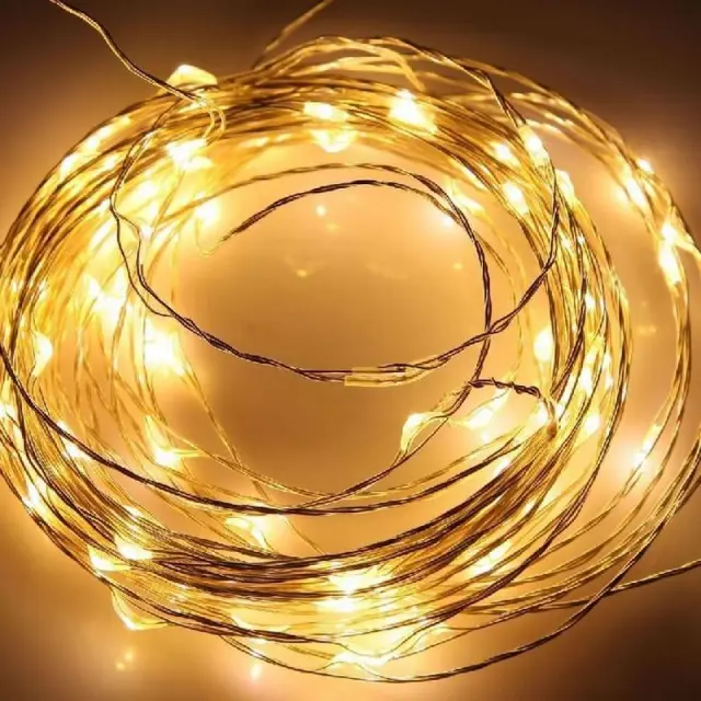 100 Led COPPER 10m Με Μετασχηματιστή IP44 Θερμό Φως