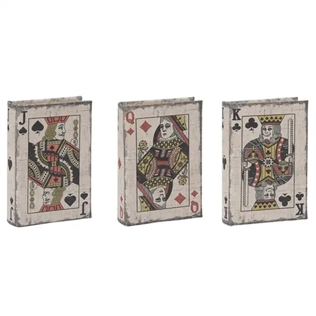 Κουτιά βιβλία σετ/3 ξύλινα πολύχρωμα 9,5x13,5x2,8cm Eurolamp 819-01965