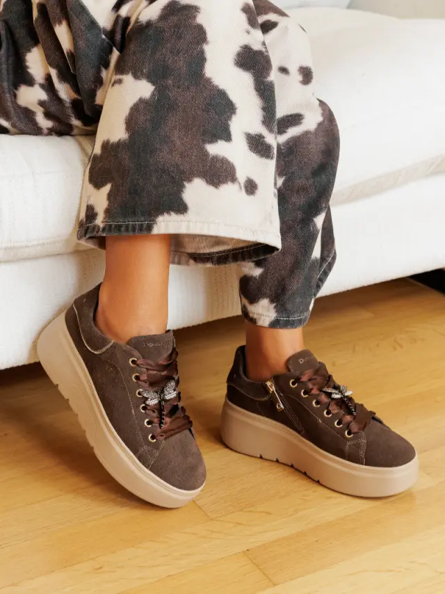 Donna Serena Sneakers Γυναικείο δέρμα Nubuck Καφέ DSE/5885 TDM 2