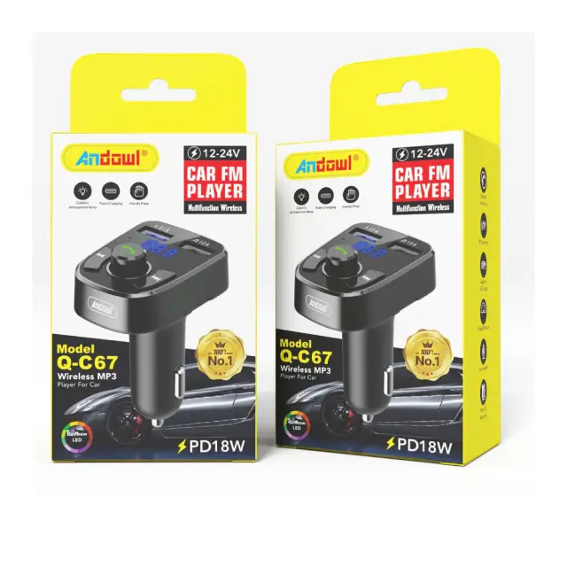 Andowl Q-C67 Transmitter Αυτοκινήτου Mp3 Black 2