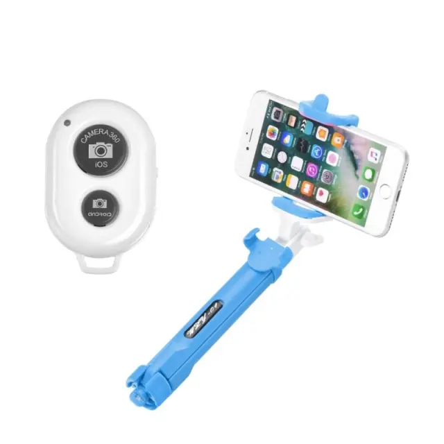 Blun Selfie Stick Tripod με Bluetooth Μπλέ
