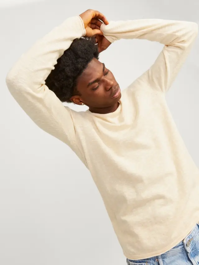 JJELINEN KNIT CREW NECK SN apricot ice 2