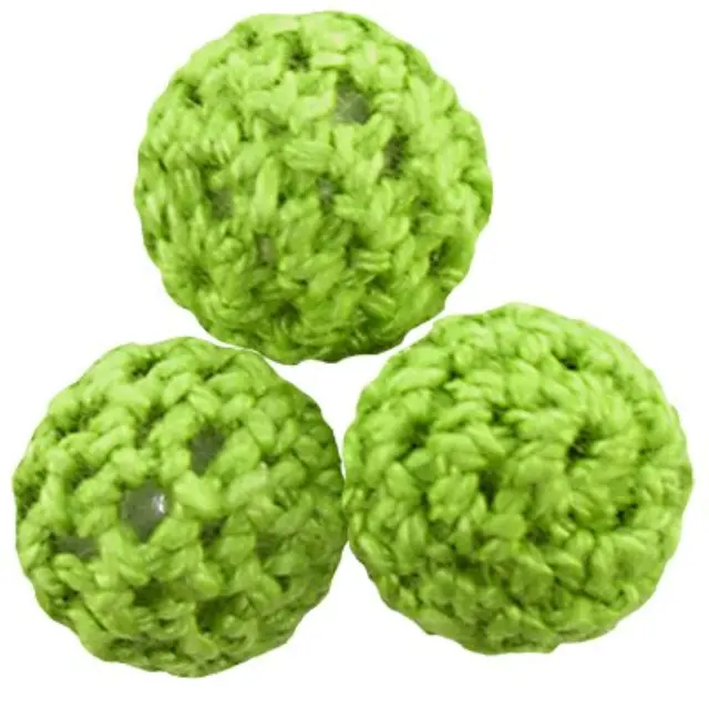 Χάντρα Μάλλινη Round Green Ø12mm - 5τεμ