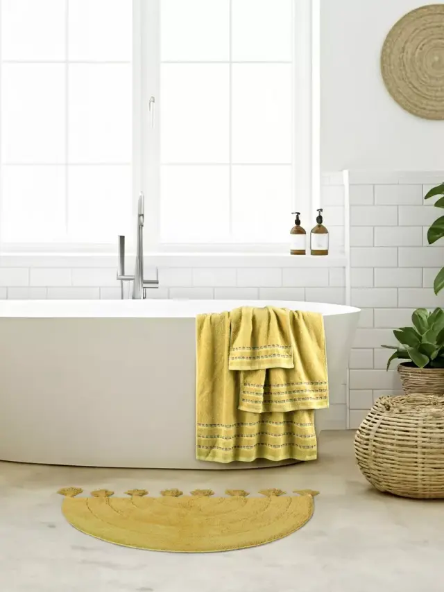 Πατάκι Μπάνιου 50X80 2000gsm Nima Solis Mustard 100% βαμβακερό