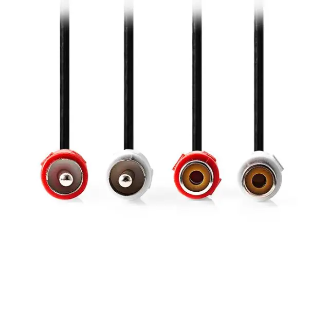 Καλώδιο προέκτασης stereo 2x RCA, 2.00m σε μαύρο χρώμα.