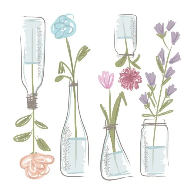 Αυτοκόλλητα Τοίχου Βινυλίου Ango Little Vases 54119 3