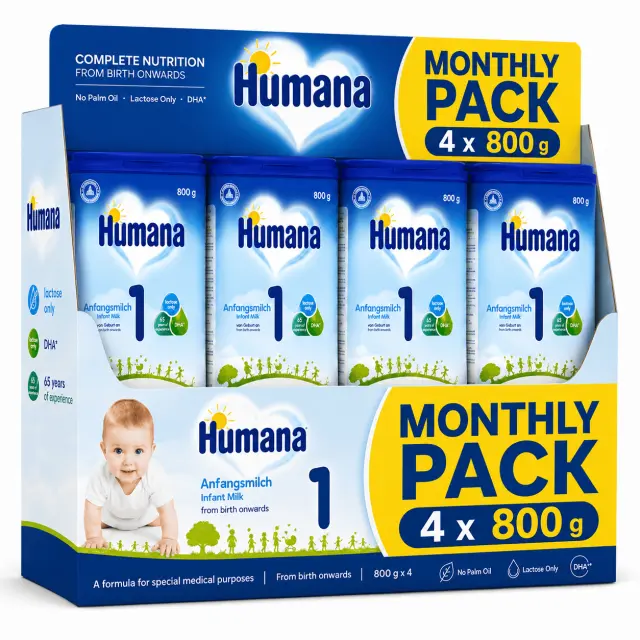 Humana 1 Βρεφικό Γάλα έως τον 6ο μήνα 800gr MONTHLY