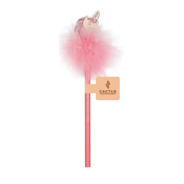 Cactus POMPOM Μολύβι HB 3 με Γόμα Unicorn