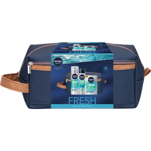 NIVEA Cool & Fresh Kit After Shave Balm 100ml & Shaving Foam 200ml & Anti-perspirant Spray 150ml