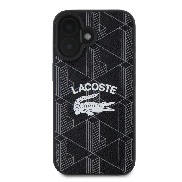 Lacoste Blend Monogram MagSafe Case for iPhone 16 Black 2