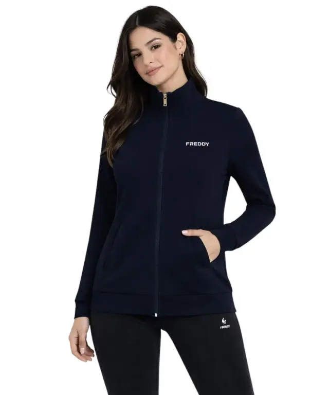 Freddy - Γυναικεία Ζακέτα Φούτερ Zip Turtleneck F25WCRS4-B109 Μπλε