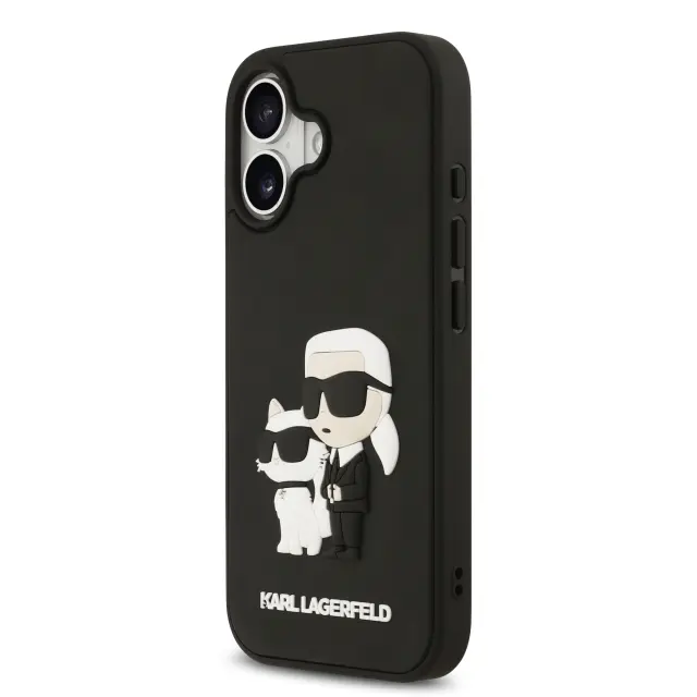Karl Lagerfeld 3D Rubber Karl and Choupette Case for iPhone 17 Black 2