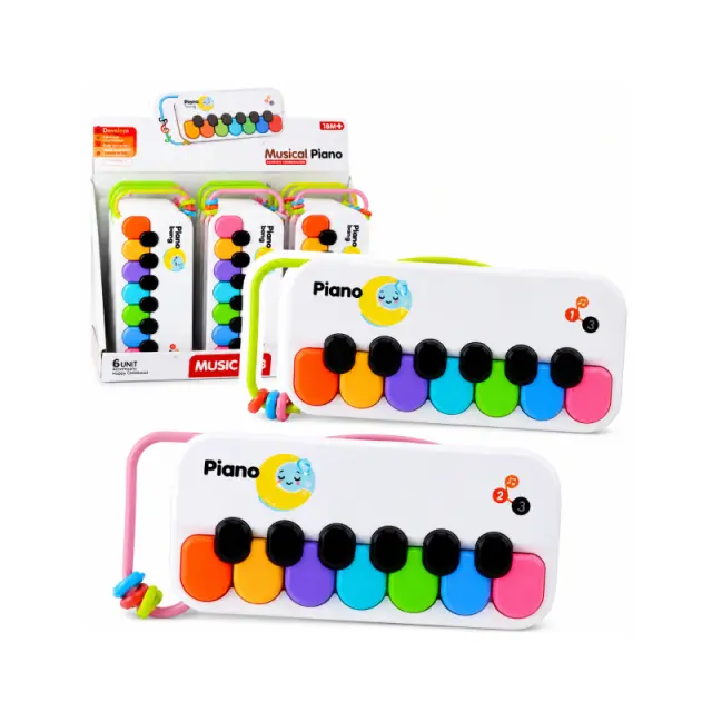 Παιδικό Μουσικό Πιάνο 7 Πλήκτρων με Λαβή 24cm - Kids Musical Piano with 7 Keys and Handle 24cm 0208031