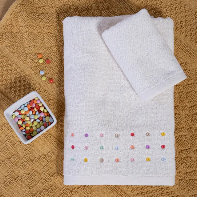 Πετσέτες Βρεφικές Σετ 2τεμ. Dots Nef Nef Homeware, 100% ΒΑΜΒΑΚΙ - ECRU/PINK (041054) 2