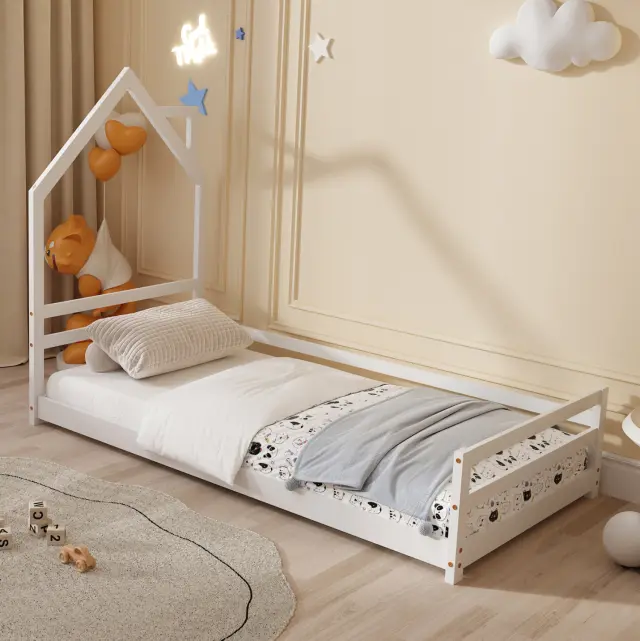 ΚΡΕΒΑΤΙ ΠΑΙΔΙΚΟ FB9676.03 τ.MONTESSORI ΞΥΛΟ ΠΕΥΚΟ ΛΕΥΚΟ- 190x90εκ 2