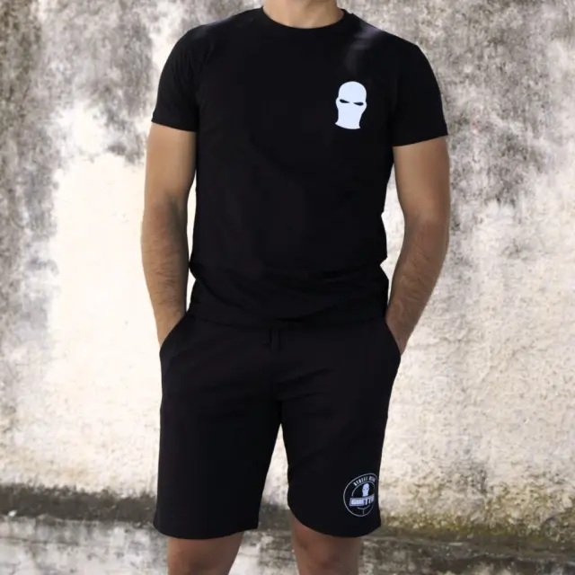 GHETTO Black Streetwear Shorts | Urban Logo Shorts for Men 3