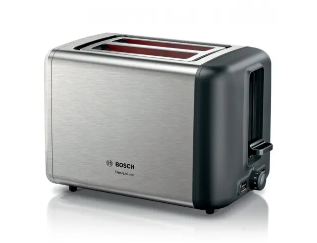 Compact Φρυγανιέρα Bosch DesignLine TAT3P420 με ισχύ 970W και χωρητικότητα 2 φέτες ψωμιού - Brushed steel TAT3P420 2