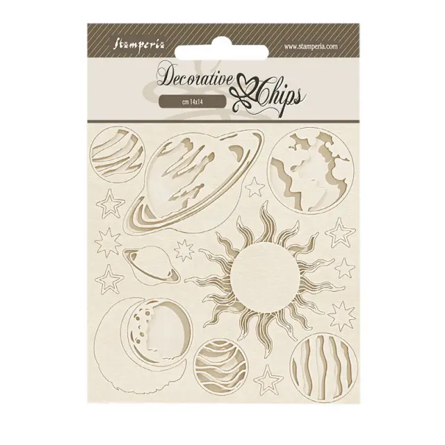 Chipboard Stamperia 14x14cm, Fortune, Planets