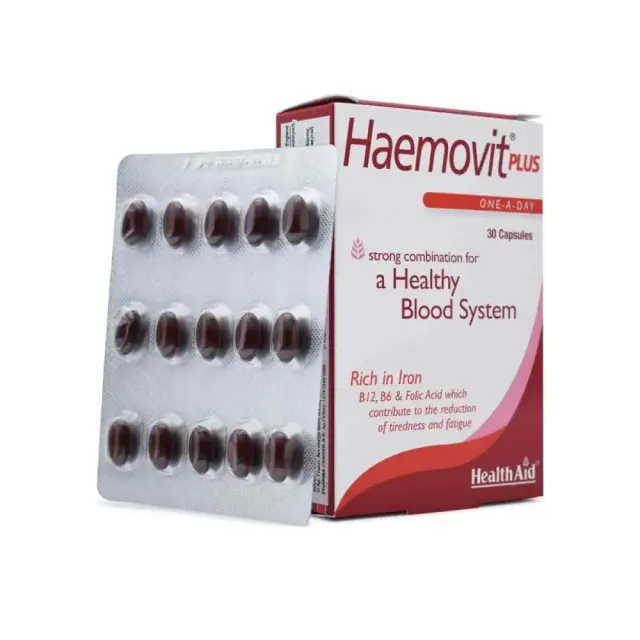 Health Aid Haemovit Plus Συμπλήρωμα Διατροφής Σιδήρου, 30 κάψουλες