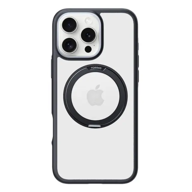 Torras Ostand R Fusion Case for iPhone 16 Pro Max (Black)