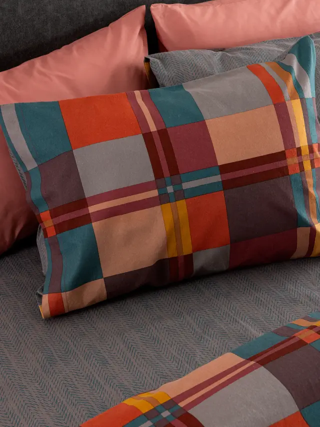 Σετ Σεντόνια 110x200+32 Μονά Flannel Beauty Palamaiki FB0251 Πολύχρωμο 100% βαμβακερόΜε Λάστιχο 2