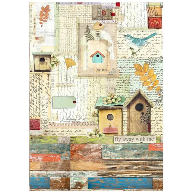 Ριζόχαρτο ντεκουπάζ Stamperia 21x29cm A4, Garden, Nests