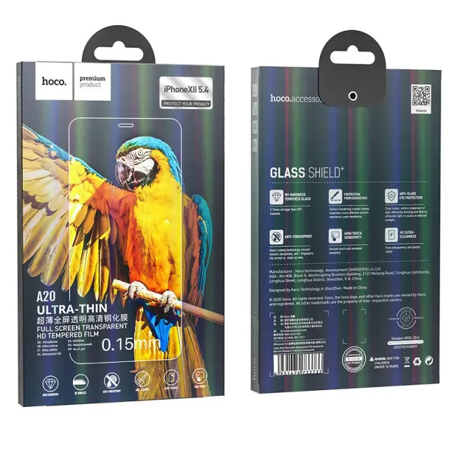 Tempered Glass Hoco Ultra-Thin 0.15mm Full Screen 2.5D Film για Apple iPhone12 Mini Διάφανο 2