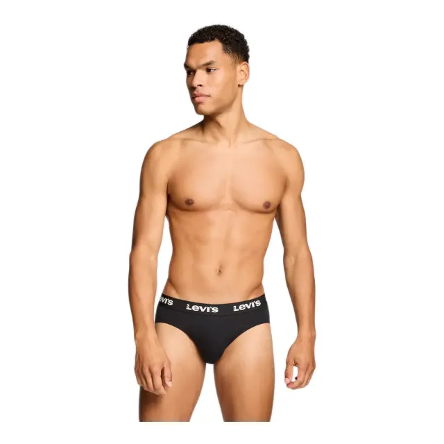 Levi's Ανδρικό Slip Repeat Logo Brief - Διπλό Πακέτο, Χρώμα Μαύρο 2