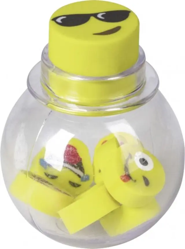 Fun Γόμες σε βαζάκι με σχέδιο Smile 8 τεμάχια / 2727400 (Brunnen)