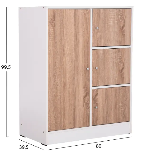 ΝΤΟΥΛΑΠΙ ΜΕ 4 ΑΠΟΘ.ΧΩΡΟΥΣ FB92479.01 SONAMA OAK-ΛΕΥΚΗ ΜΕΛΑΜΙΝΗ 80x39,5x99,5Υεκ 2